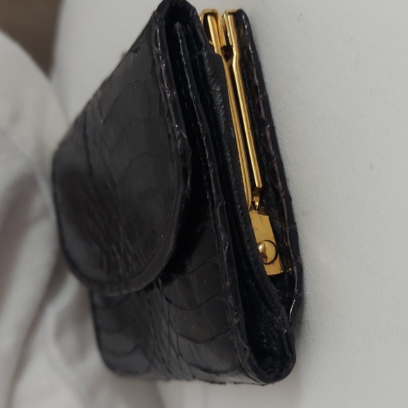 Vintage Amanda Smith Lizard Embossed Leather small wallet change purse - Picture 10 of 12